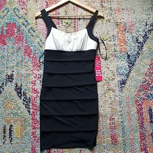 Black and white mini dress